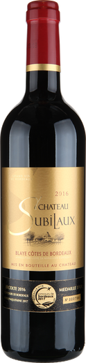2016 Blaye C&ocirc;tes de Bordeaux Ch&acirc;teau Subilaux Rotwein