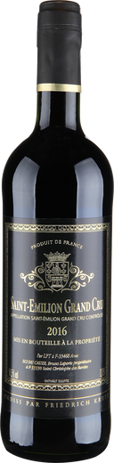 2016 Saint-Emilion Grand Cru Etiquette noir Rotwein