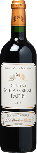 2012 Bordeaux Sup&eacute;rieur Chateau Mirambeau Papin Rotwein