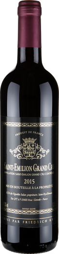 2015 Saint Emilion Grand Cru Etiquette noir Rotwein